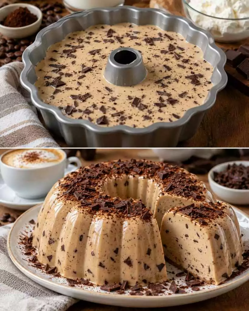Budino al Cappuccino con Mascarpone e Scaglie di Cioccolato