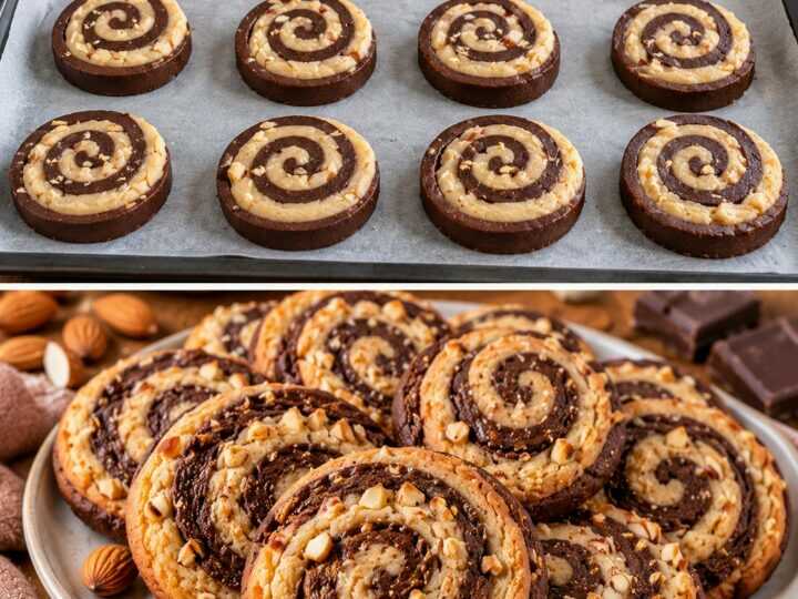 Biscotti a Spirale al Cacao e Crema di Mandorle