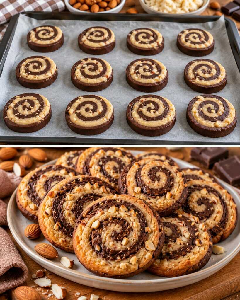 Biscotti a Spirale al Cacao e Crema di Mandorle