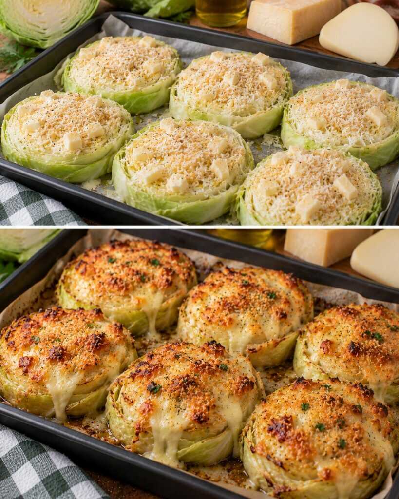🥬 Medaglioni di Cavolo Cappuccio con Parmigiano e Provola Filante