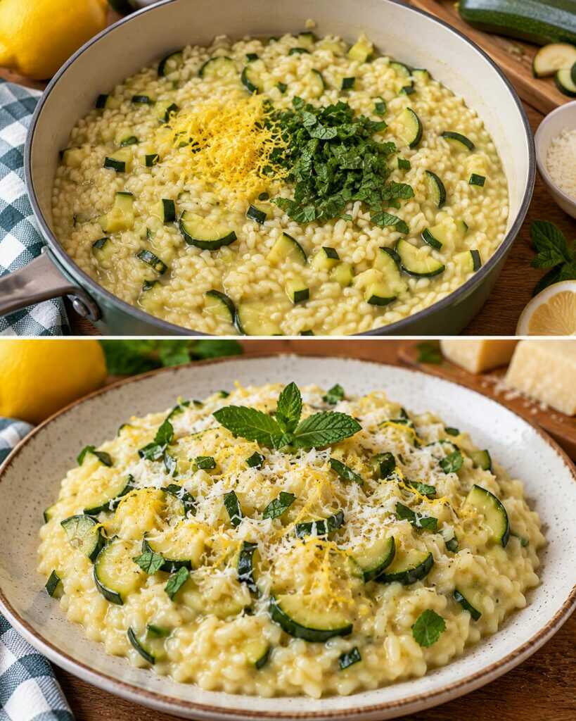 Risotto alle Zucchine con Limone, Menta e Pecorino