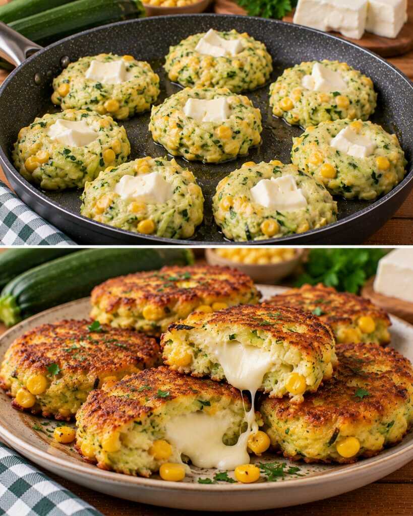 Frittelle di Zucchine e Mais con Cuore di Stracchino