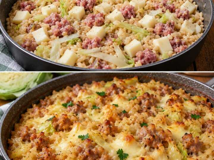 Orzotto con Cavolo Cappuccio, Salsiccia e Provola