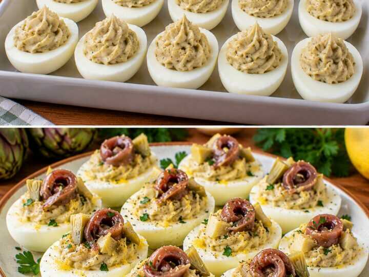 Uova Sode Ripiene di Crema di Carciofi e Acciughe