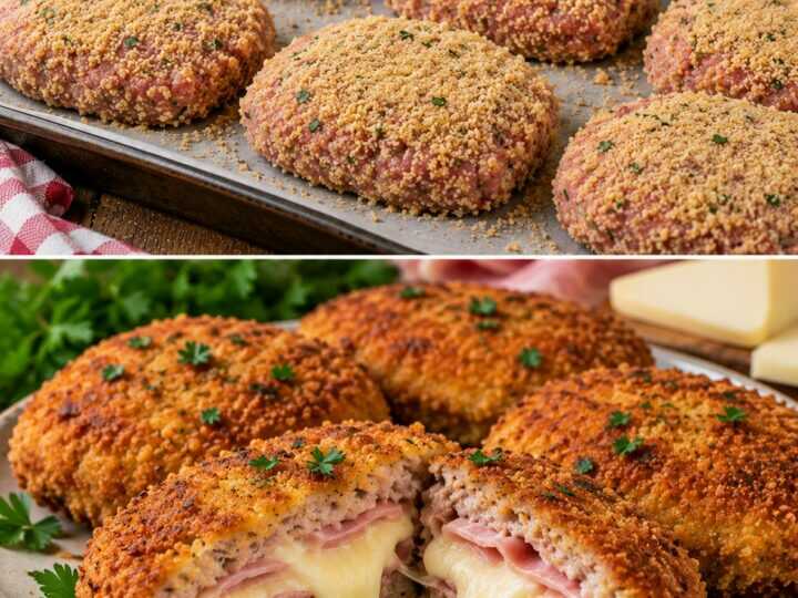 Cotolette di Carne Macinata Ripiene di Prosciutto e Provolone