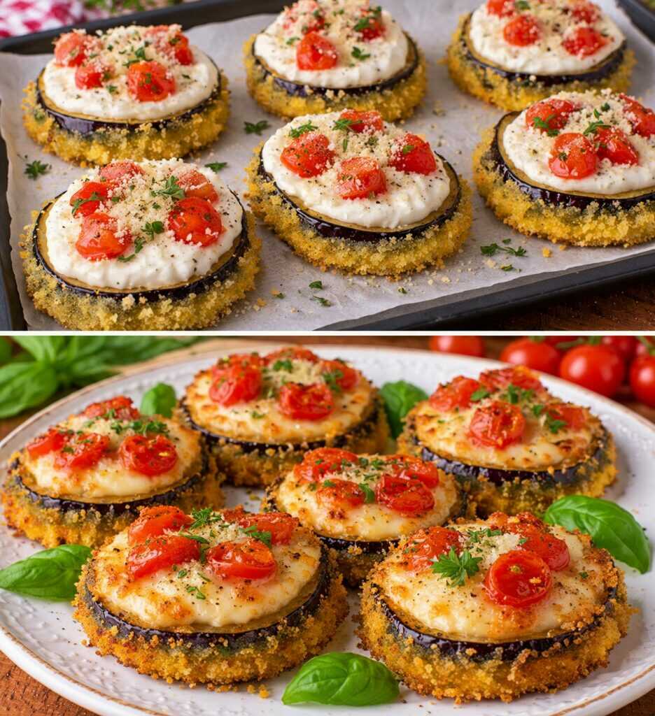🍆 Melanzane a Medaglioni con Crosta di Polenta e Crema di Pecorino