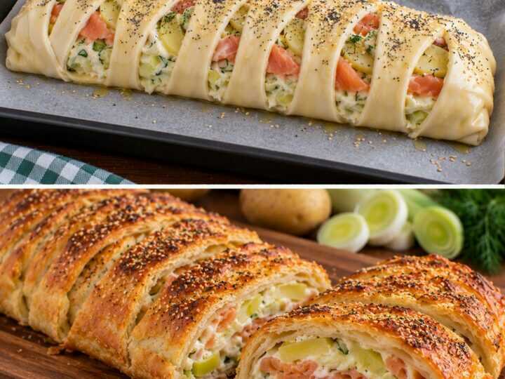 Strudel Salato con Patate, Salmone Affumicato e Crema di Porri