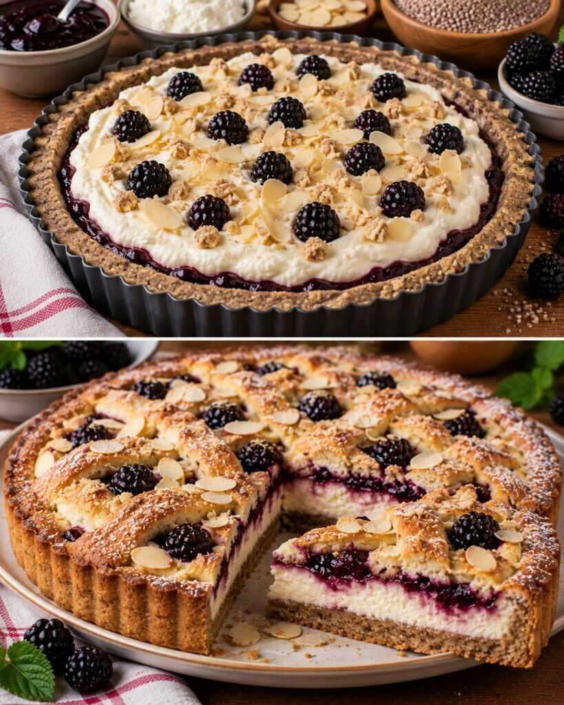 Crostata Morbida al Grano Saraceno con Confettura di More e Ricotta