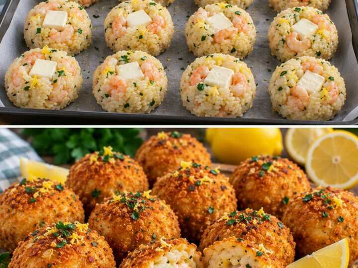 Mini Arancini di Riso al Limone con Gamberetti e Cuore di Robiola