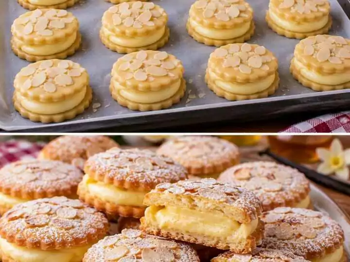 Biscotti Ripieni di Crema alla Vaniglia con Frolla al Miele