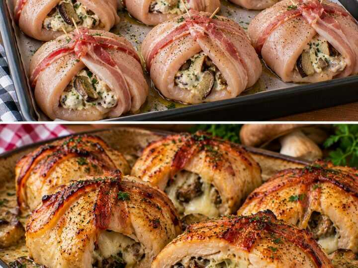 🍗 Fagottini di Tacchino con Funghi Porcini, Robiola e Pancetta Croccante