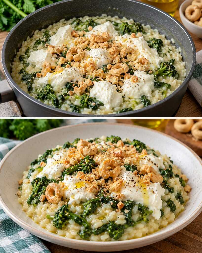 Risotto alle Cime di Rapa con Burrata e Taralli Croccanti