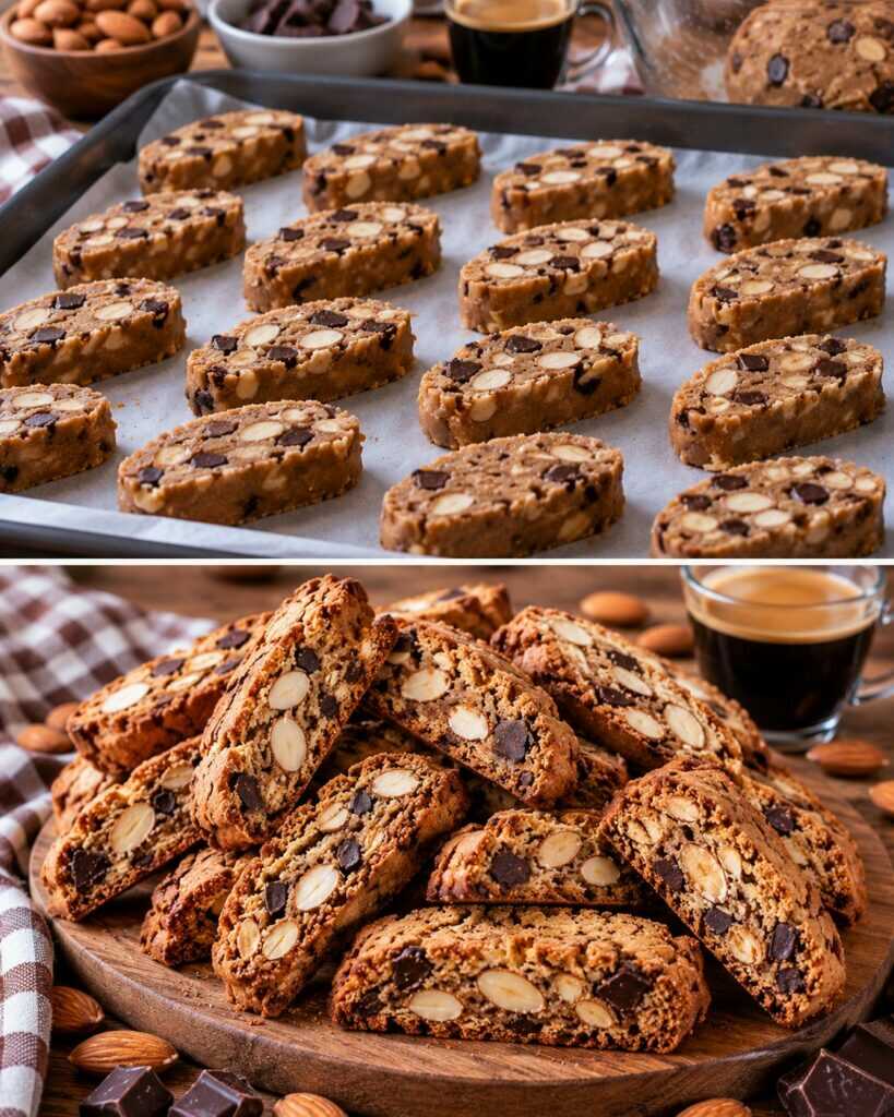Biscotti Croccanti al Caffè con Mandorle e Cioccolato Fondente