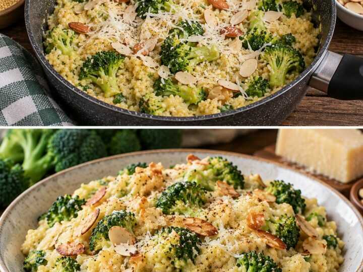 Miglio Cremoso con Broccoli, Pecorino e Mandorle Tostate