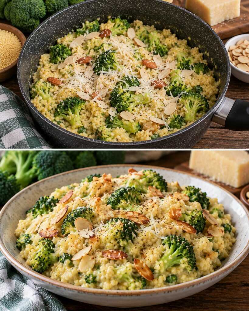 Miglio Cremoso con Broccoli, Pecorino e Mandorle Tostate