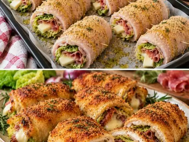 Involtini Croccanti di Tacchino con Verza, Speck e Provolone