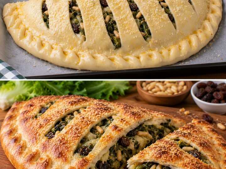 Pizza Ripiena a Mezzaluna con Scarola, Uvetta e Pinoli