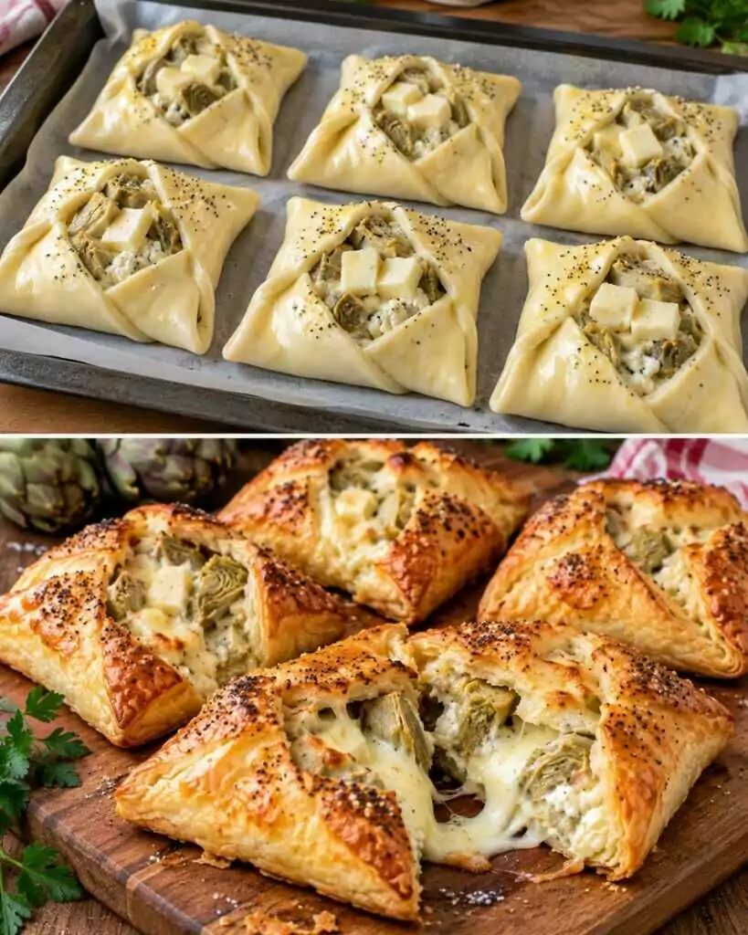 Fagottini di Sfoglia con Carciofi, Ricotta e Provola Filante