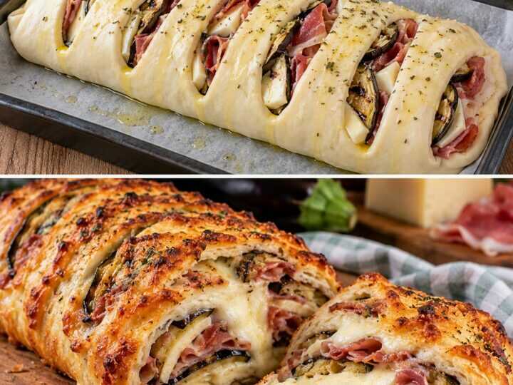 Tronchetto di Pizza con Melanzane Grigliate, Scamorza e Speck