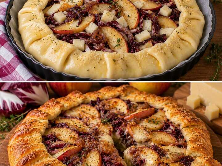 Crostata Rustica con Radicchio, Mele Caramellate e Asiago