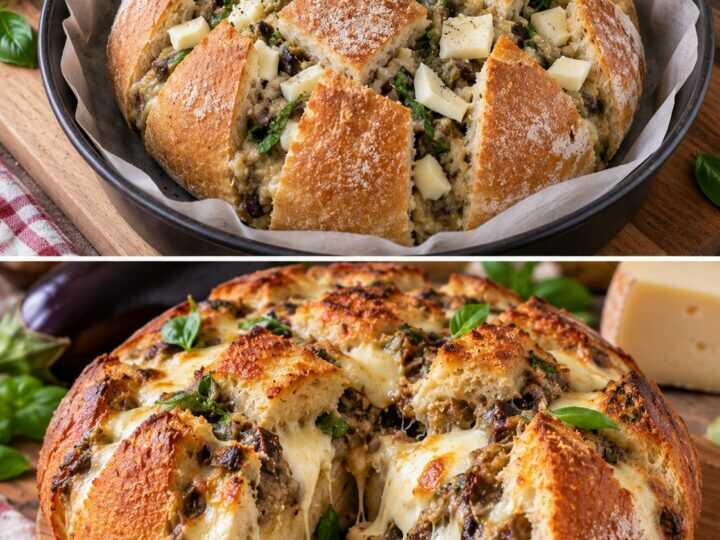 🥖 Pagnotta Ripiena con Crema di Melanzane, Caciocavallo e Basilico