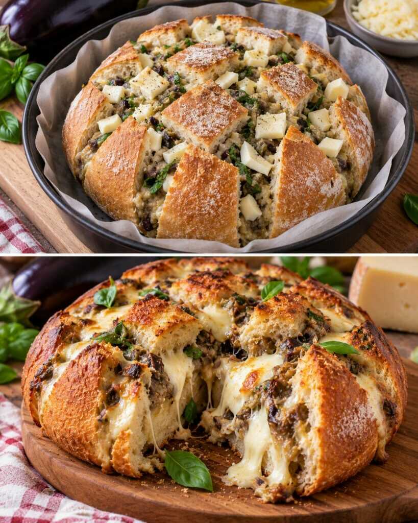 🥖 Pagnotta Ripiena con Crema di Melanzane, Caciocavallo e Basilico