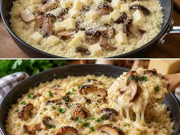 Risotto alla Crema di Patate con Porcini e Scamorza