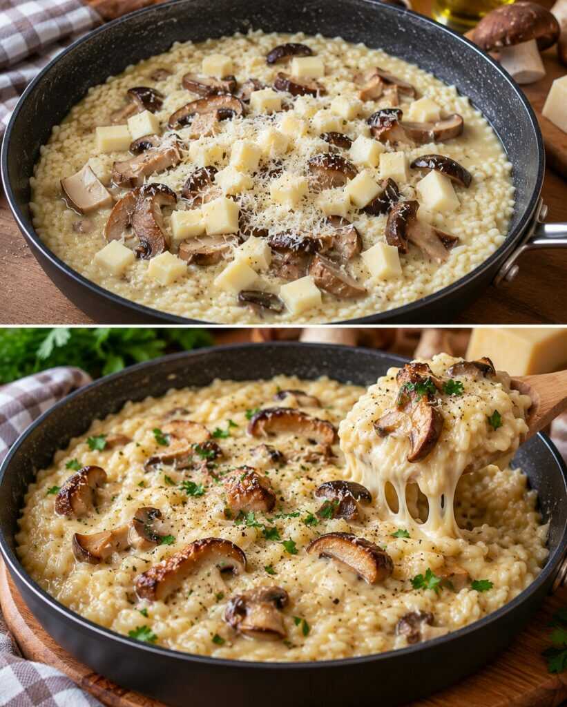 Risotto alla Crema di Patate con Porcini e Scamorza
