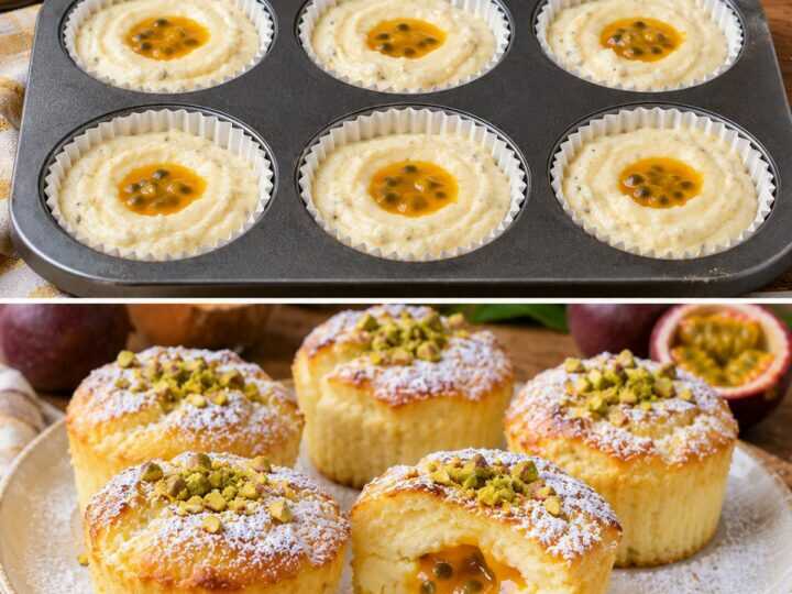 Tortini di Ricotta al Forno con Cuore di Crema al Frutto della Passione