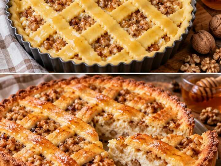 🍯 Crostata al Miele con Crema di Noci e Ricotta
