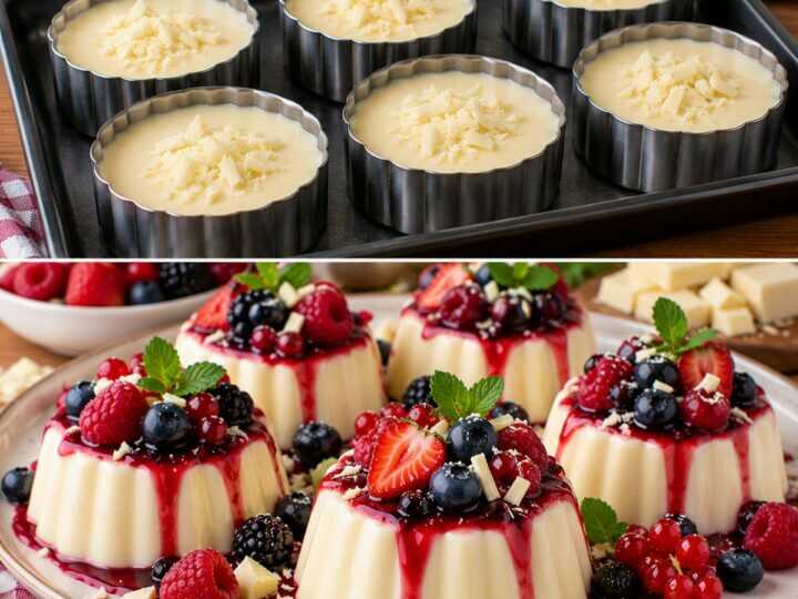 Budino al Cioccolato Bianco con Salsa ai Frutti di Bosco: Cremoso, Delicato e Irresistibile