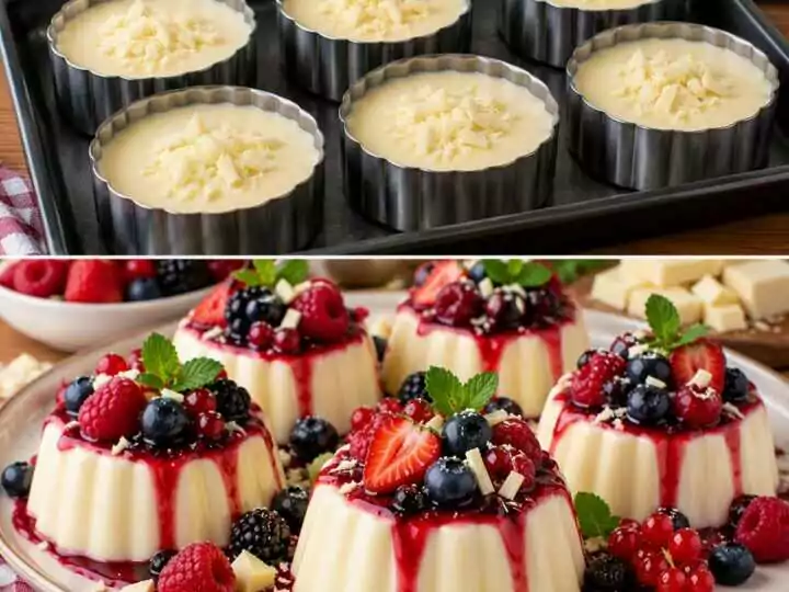 Budino al Cioccolato Bianco con Salsa ai Frutti di Bosco: Cremoso, Delicato e Irresistibile