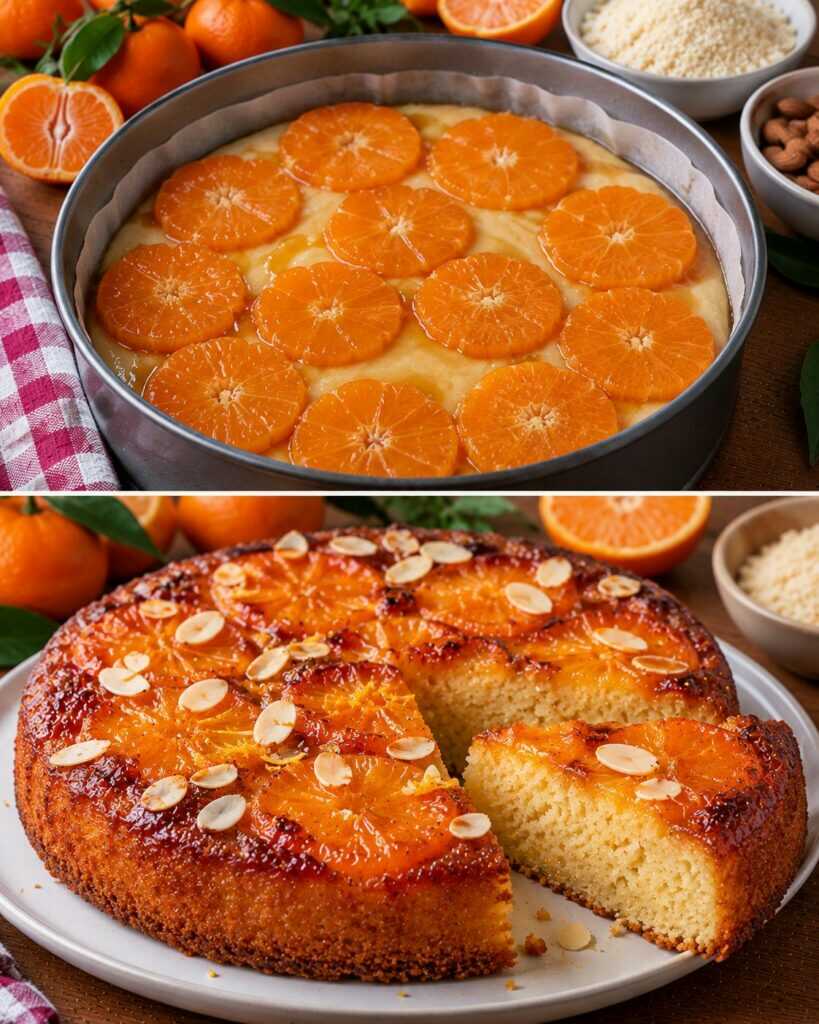 Torta Rovesciata ai Mandarini Caramellati con Farina di Mandorle