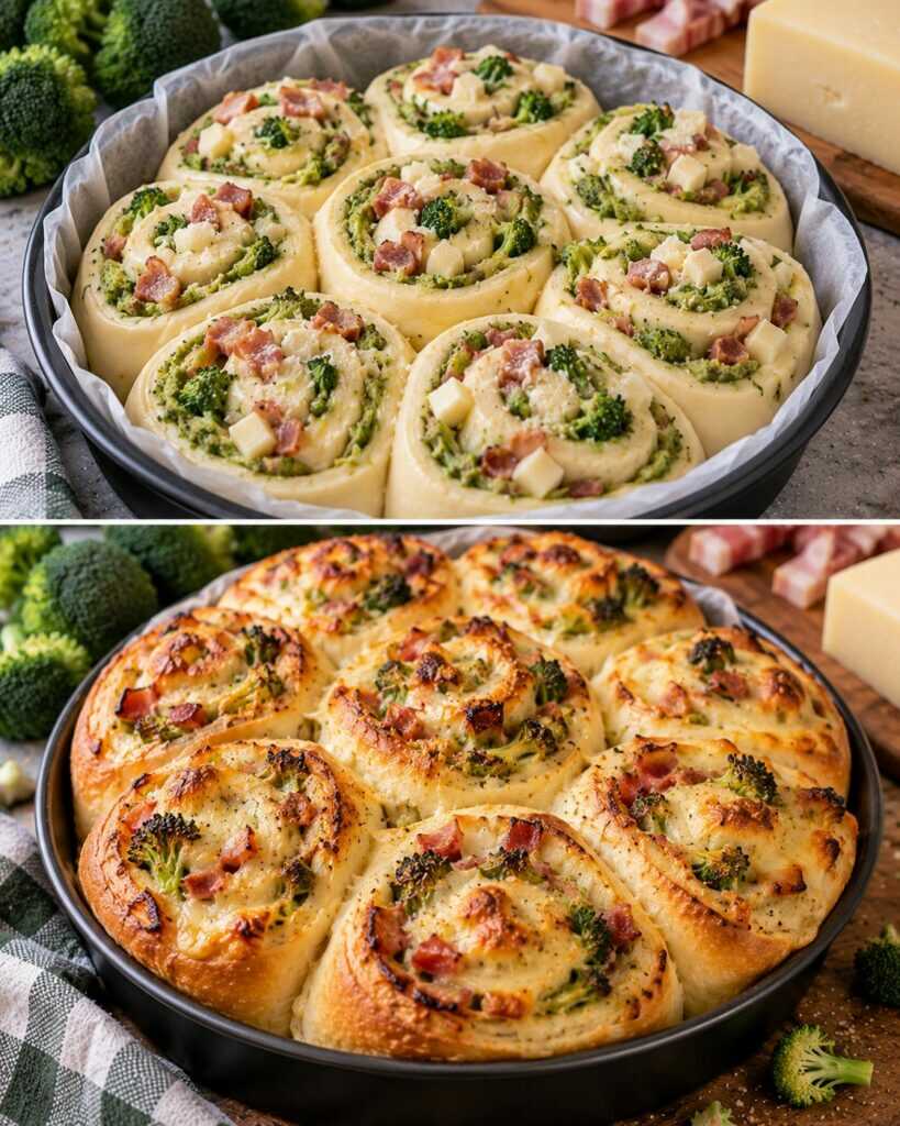 Panini a Spirale con Crema di Broccoli, Guanciale e Asiago 🥦🧀