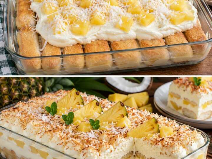 Tiramisù al Cocco con Ananas e Savoiardi al Latte
