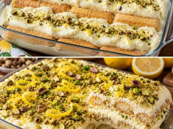 Tiramisù al Limone con Crema di Ricotta e Pistacchi