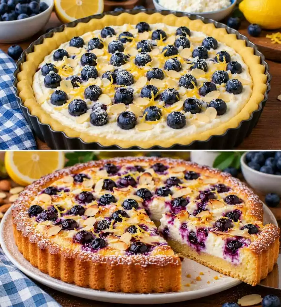 Crostata Morbida al Limone con Crema di Ricotta e Mirtilli: Soffice, Cremosa e Profumata