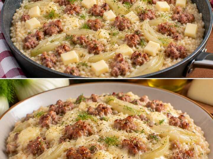 Risotto alla Crema di Finocchi con Salsiccia e Provola Affumicata
