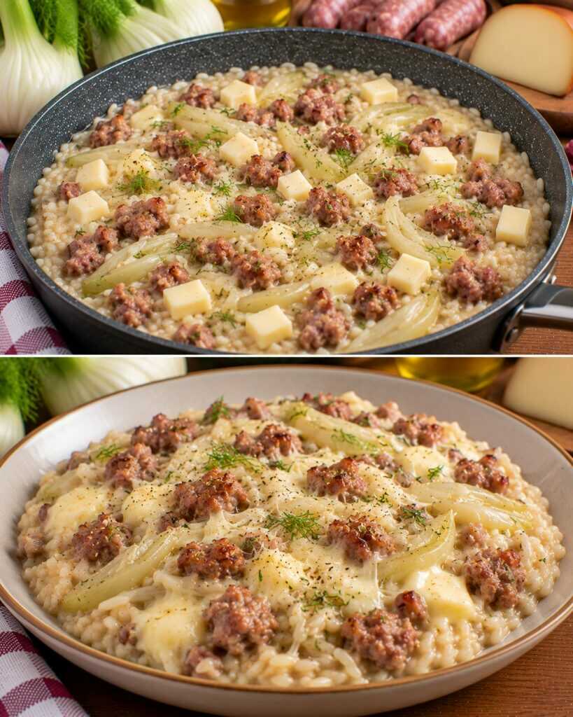 Risotto alla Crema di Finocchi con Salsiccia e Provola Affumicata