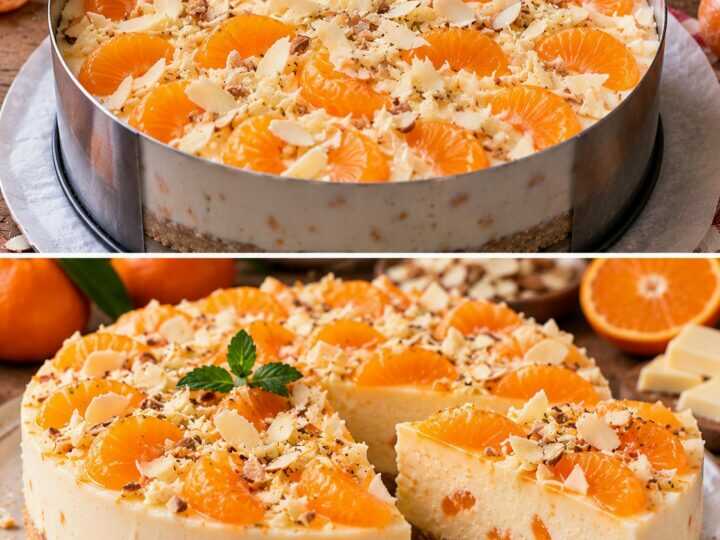 Bavarese al Mandarino con Cioccolato Bianco e Mandorle