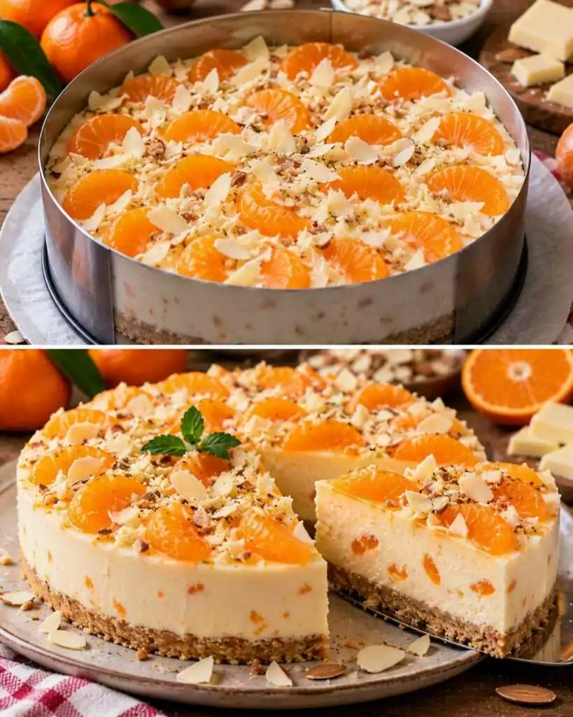 Bavarese al Mandarino con Cioccolato Bianco e Mandorle