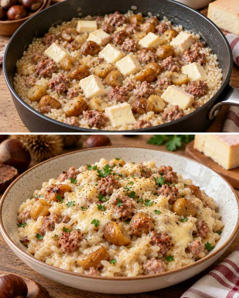 Risotto alle Castagne con Salsiccia e Taleggio