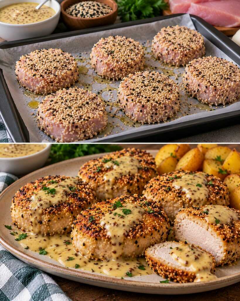 Medaglioni di Tacchino in Crosta di Sesamo con Salsa alla Senape 🥩✨