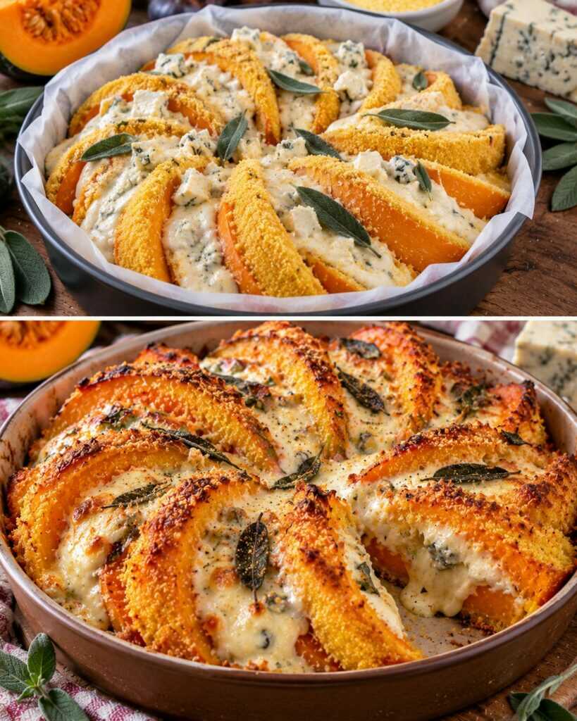 🎃 Zucca in Crosta di Polenta con Crema di Gorgonzola e Salvia