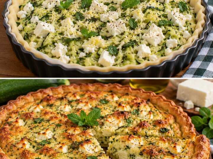 Torta Salata con Zucchine Grattugiate, Feta e Menta Fresca