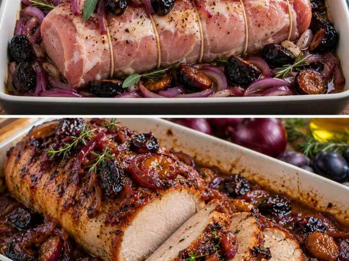 🍖 Lonza di Maiale con Salsa alle Prugne e Cipolle Caramellate 🧅