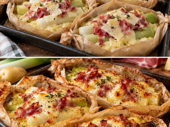 🧀 Porri al Cartoccio con Crema di Patate, Speck e Fontina