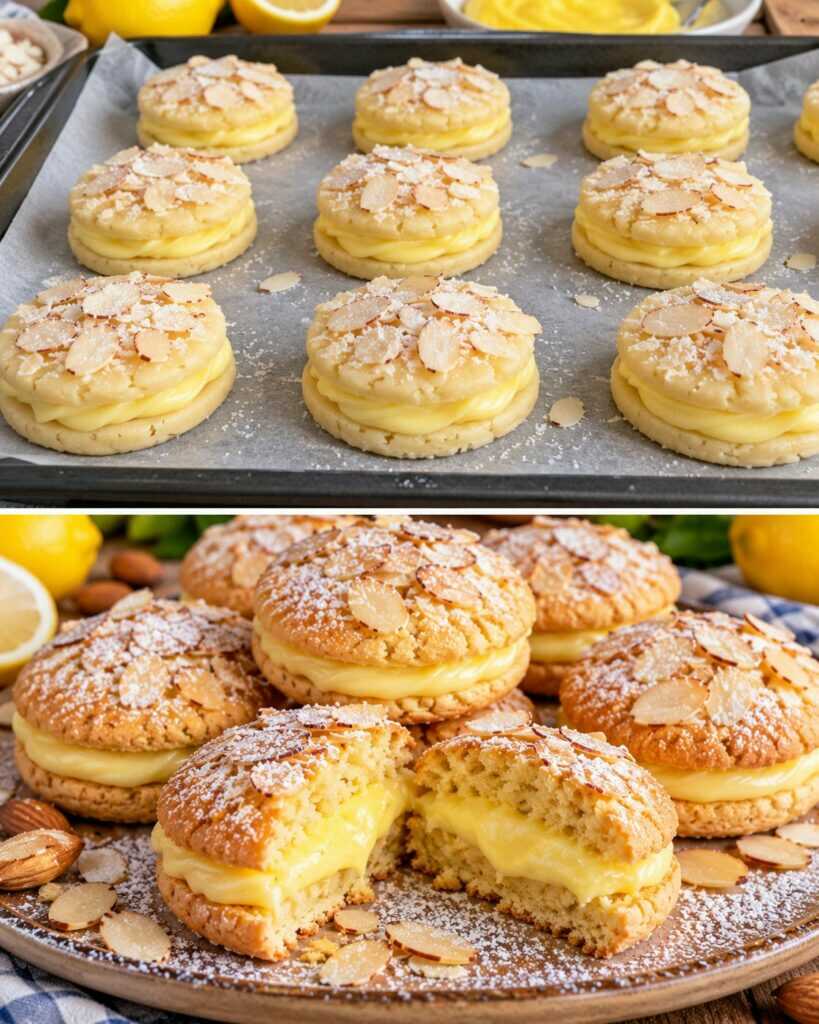 Biscotti Ripieni di Crema al Limone e Mandorle