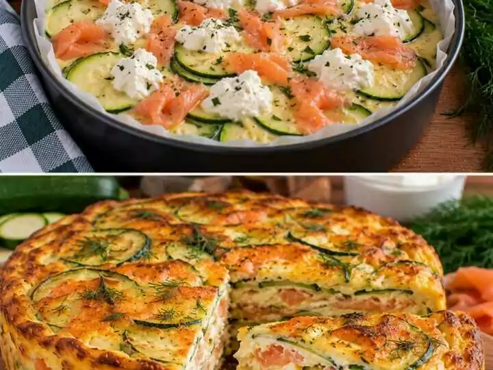 Frittata a Strati con Zucchine, Salmone Affumicato e Robiola
