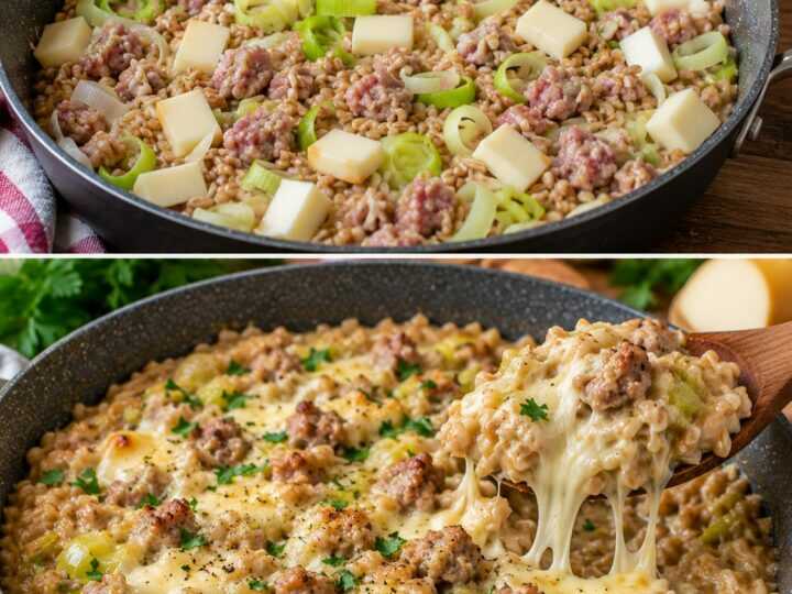Farrotto con Porri, Salsiccia e Scamorza Affumicata